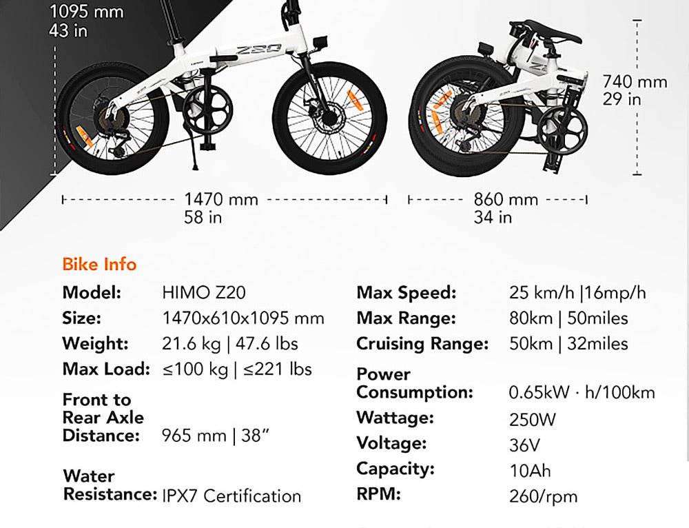 HiMo Z20 electric folding bike